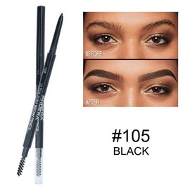 PHOERA Ultra Slim Eyebrow Liner Pencil With Brow Brush AQUAPURITY Fill & Sculpt Eyebrow Definer Natural Looking Brows Long Lasting (105 BLACK)