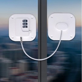 Versatile No-Drill Door & Drawer Security Lock Stopper Door Fixer Black 1pc