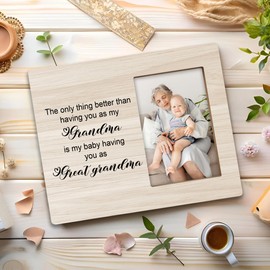 Luipk Promoted to Great Grandma 8x10 Picture Frames, Great Grandma Wood Photo Frame, Great Grandma Gifts, Best Great Grandma Gifts, Great Grandma Gifts Gift Picture Frame for Wall and Tabletop Display