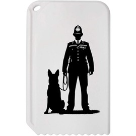Azeeda 'Policeman Standing With Dog' Plastic Ice Scraper (IC00046339)