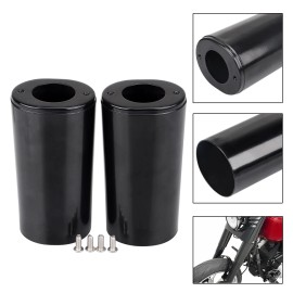 Unbranded Black Fork Slider Covers Cow Bells For Harley Fat Boy Electra Road Glide FLHT