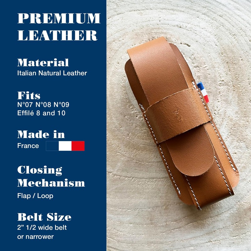 OPINEL Premium Leather Belt Sheath, Fits to Size No.09, Flap