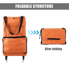 Miawtro Shopping Trolley on Wheels,Shopping Bags on Wheels Foldable,Shopping Trolley,Oxford Cloth Reusable Grocery Trolley Portable Hand-Pulling Shopping Cart on Wheels Large Capacity for Supermarket