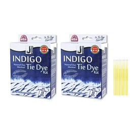 Jacquard Indigo Tie-Dye Kit Bundle - 2 Indigo Tie-Dye Kit Boxes, Natural Dye Method, Dyes More Than 15 Shirts Each - with Trebbies Detail Sticks