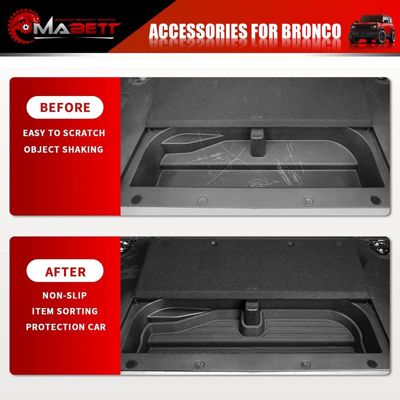 Mabett Trunk Lower Storage Mat for Ford Bronco Accessories 2026,