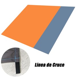 MADELALU Manta para Playa y Picnic 210*200CM, Impermeable y Resistente a Arena, Plegable con Bolsa Portátil, Ideal para Playa, Viajes, Camping (Naranja+Gris)