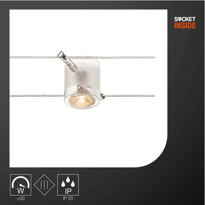 SLV Comet Tenseo QR A32-C51, Steel and Brass, GU5,3, 6.5