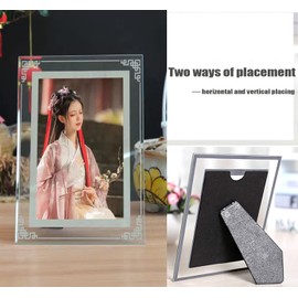 Frames Polished Silver Plate Picture Frame, 4X6 Picture Frames in Silver, Glass and crystal Photo frame ornaments Only for Tabletop Display, For birthdays,Mother's Day and other special days is perfect surprise