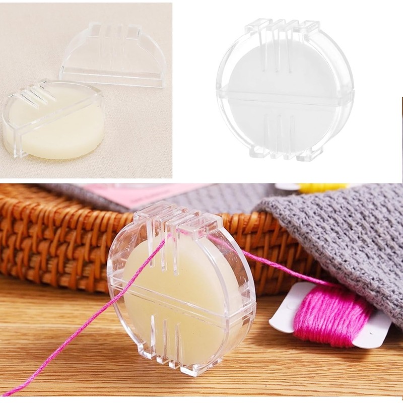 4pcs Beeswax Thread Conditioners Thread Wax Block with Plastic Box,Sewing