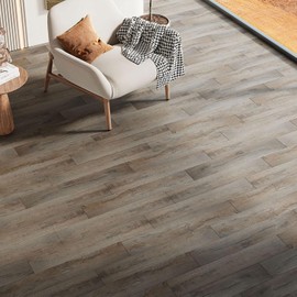 INMOZATA Peel and Stick Floor Tile Vinyl Flooring, Waterproof Plank Flooring 36-Pack 54 Sq.Ft Wood Grain Self Adhesive Peel and Stick Flooring for Bedroom, Living Room, Kitchen, RV(Aged-Wood)