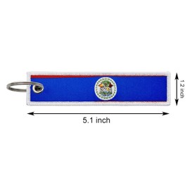 LLBFHH 3 Pcs Belize Belizean Country Flag Keychain,Woven label Key Chains for Car Keys,Fabric Key Chains Men and Women,Used for Various Decorations.