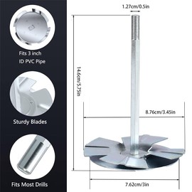 PVC Pipe Reamer, Plumbing PVC Fitting Socket Saver, PVC Pipe Reamer Cutter for Removing SCH 40 from Hub Practical Plumbing Tools, Fits 1/2" Variable Speed Power Drill for ABS PVC Pipe (3 Inch)