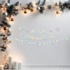 Holographic Winter Wonderland Banner, Iridescent Snowflake Garland Banner for Christmas