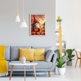 GDYEEH DIY 5D Old Man Diamond Art Kits, Round Full Drill Sparkling Gnome Elf Diamond Painting Picture, Dreamland Painting by Numbers Art Kits for Adults Beginners Home Wall Decor 12x16 inch