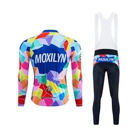 MOXILYN - Conjunto de playera de ciclismo de secado rápido para hombre, playera de bicicleta de carretera + pantalones con babero con acolchado de gel 9D MTB para montar, Juego A12s, X-Large