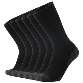 ONKE Cotton Full Cushion Crew Socks for Men Women Athletic Thick Warm Heavy Duty Steel Toe Work Boot Moisture Wicking Control(Black XXL)