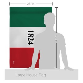 Americana Home & Garden HS140702-BO Alamo Americana Historic Decorative Vertical, House Flag Set 28"x 40" w/Flagpole, Multi-Color