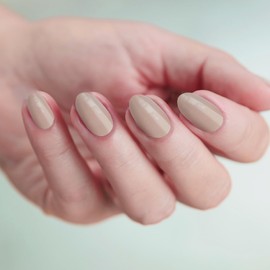 GoldFinger False Nails Kit, Ready to Wear Natural Beige Fake Nails, Manicure Stick and Glue Included, Short Almond Shape, Long-Lasting Hottest Trend Glue on Nails, Convenient & Easy to Apply