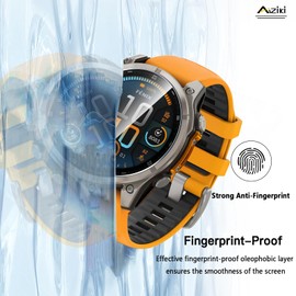 Aiziki (2 Pack for Garmin Fenix 8 47mm Screen Protector Tempered Glass, (Not for Fenix 8 Solar/Amoled) Anti-Shatter, Anti-Scratch, HD Clear, Bubble Free for Garmin Fenix 8 47mm Tempered Glass
