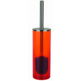 Spirella WC Bürste Klobürste Toilettenbürste hochwertig „Nyo Acryl“ mit hygienischem Behälter Orange
