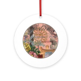 CafePress St. Augustine Florida Vintage Collage Ornament (Ro Round 4" MDF Holiday Ornament