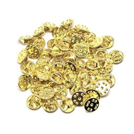 50pcs Metal Pin Backs Lapel Pin Backs Locking Clasp Butterfly Clutch Tie Tacks Pin Back for Brooch Tie Hat Badge Insignia Replacement (Gold)