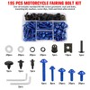 CHIFUN Motorcycle Fairing Bolt Kit, 195 Pcs M5 M6 Aluminum
