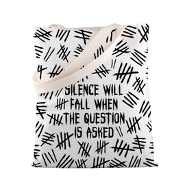 MBMSO Dr Movie Merch Dr Movie Tote Bag Dr Movie Gift for Movie Fan Shopping Bag Silence Will Fall When the Question Is Asked, Doctor Movie Tb, Medium
