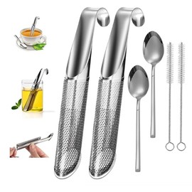 Stainless Steel Tea Infuser, 2025 Upgrade Tea Infuser for Loose Leaf Tea and Leaf Coffee, Stainless Steel Tea Strainers for Loose Tea With Hanging Hook Handle, Tea Pipe Loose Leaf Tea Steeper