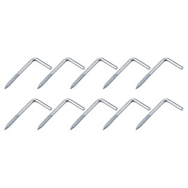 METALLIXITY 60pcs L Shaped Hooks 50mm Ceiling Hooks Metal Right Angle Hooks Outdoor Cup Hooks for Bathroom Kitchen Wall Furniture Connection