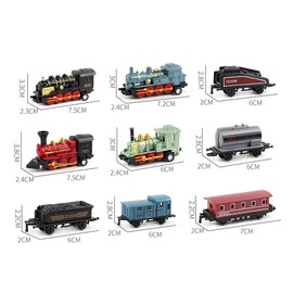 Trains Set,Mini Steam Trains Model Toys,Small Pull Back Retro Steam Trains Model Diecast Locomoting,Simulation Steam Trains Model Toys for Boys and Girls Gifts (C)