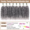 COOKOO 12 Inch Pre-looped Yanky Twist Crochet Hair 8 Packs