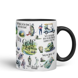 Vixar Golf Life Golfer Sport Witz sarkasm sarkastische Keramiktasse für Tee, Kaffee, Heißgebrühtes Gebrühen, 330 ml, Geschenk (schwarz)