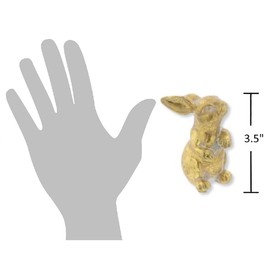 The Bridge Collection 3.5" Golden Bunny Figurines - Set of 2 - Gold Easter Decorations - Gold Bunny Figurine - Golden Easter Bunny