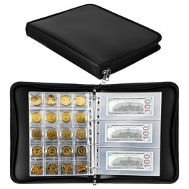 WLLHYF 300 Pockets Coin Album for Collectors, Coin Collection Book Holder Display Storage Case 36 Sleeves Money Storage Case Organizer Supplies for Coins Currency Collectors