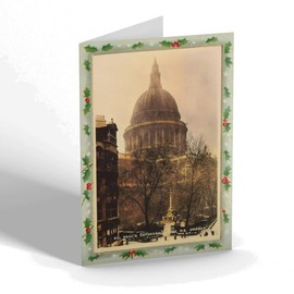 CHRISTMAS CARD - Vintage London - St. Paul's Cathedral. The N.E. Corner (b)