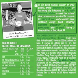 Caffeine Bullet 80mg Caffeine & 160mg L-Theanine Focus Enhancing Energy Chews – Neuroscience Backed Nootropic Stack, Mental Acuity & Cognitive Support | Mint Matcha Flavor Brain Bullet, 1 Bag