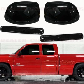 Torox GLOSS BLACK Door Handle LEVER COVERS 2d+Mirrors 1999-2006 Chevy Silverado Sierra