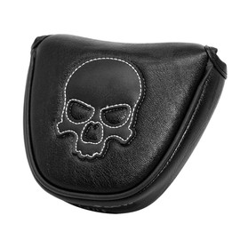 Alide White Stitch Skull Design Golf Mallet Putter Cover with Magnetic Closure for Heel Shaft Golf Clubs​