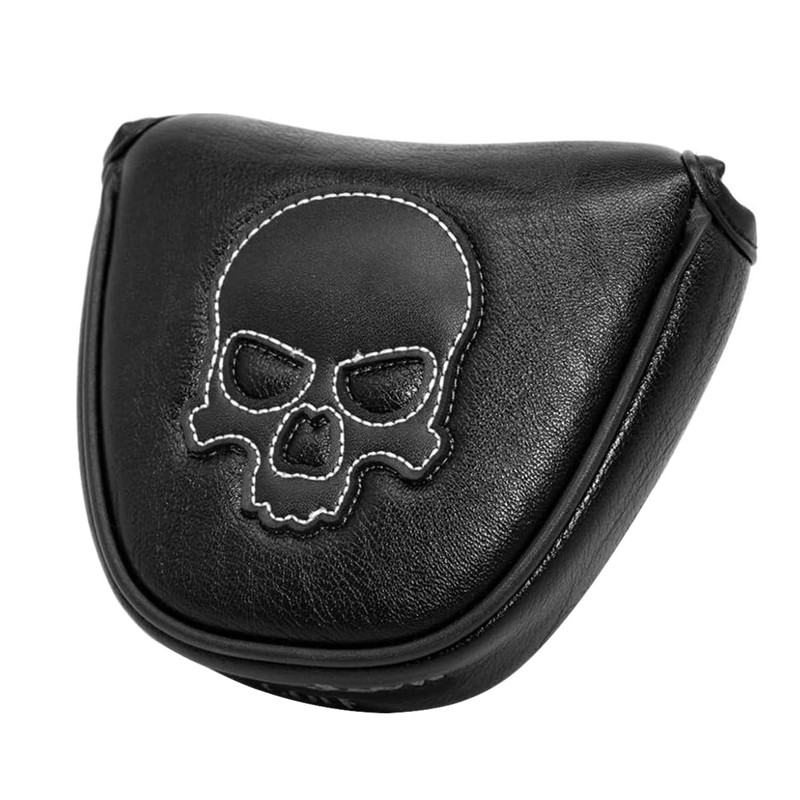 Alide White Stitch Skull Design Golf Mallet Putter Cover with