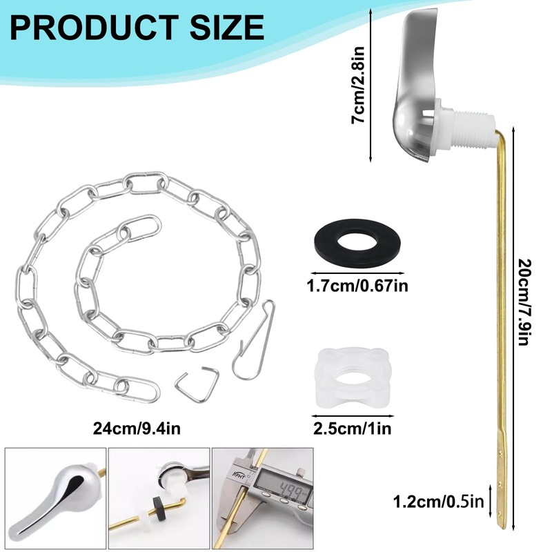 FXHDC-M Toilet Handle Replacement Kit Universal Bowl Repair Inside Tank