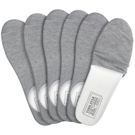 Skicuff 6 Pairs Insole Socks Bamboo Charcoal Women Socks for Inserts Comfort Odor Absorbing for Women Men Adult Sockless, Insole Not Included (Gray)