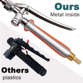 All Metal 29 Inches Sprayer Wand,Suitable for 1/2" & 3/8" Hose Quick Connectors, 1/4" & 3/8" Brass Barb Sprayer Wand Replacement Built-in Shut Valve Stainless Steel Spray Wand, w/Hose Connector