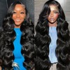 26inch (100% Human Hair) Water wave Lace Front Wigs Human