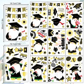 Graduation Window Stickers,9PCS,Graduation Window Decorations,Graduation Decorations Indoor,Graduation Decor,Window Graduation Stickers,Graduation Stickers for Windows,Graduation Stickers Reusable