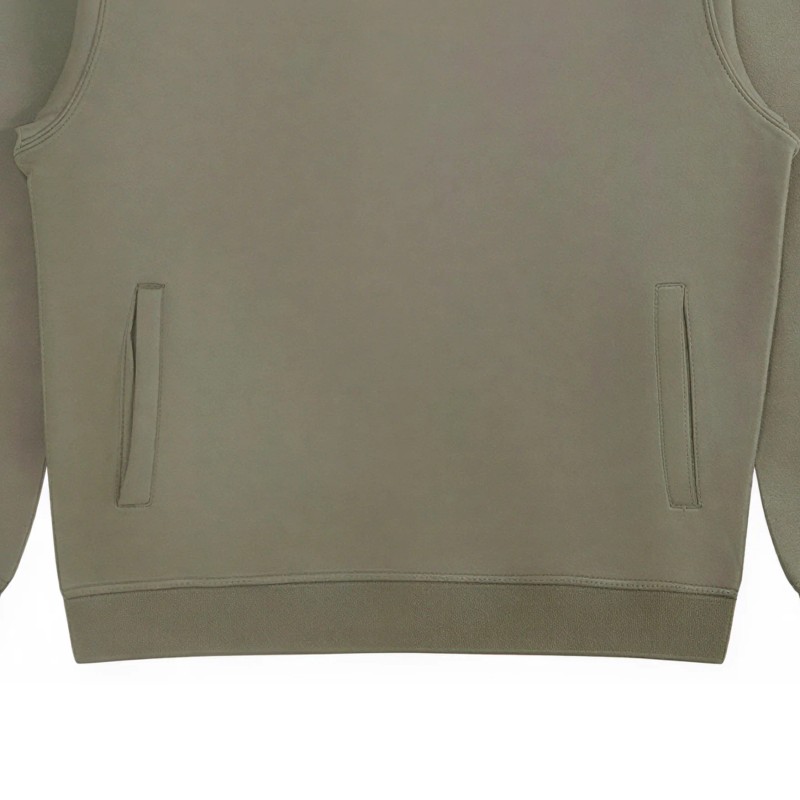 Solid Color Double Layer Hood Side Pocket Terry Cotton Casual