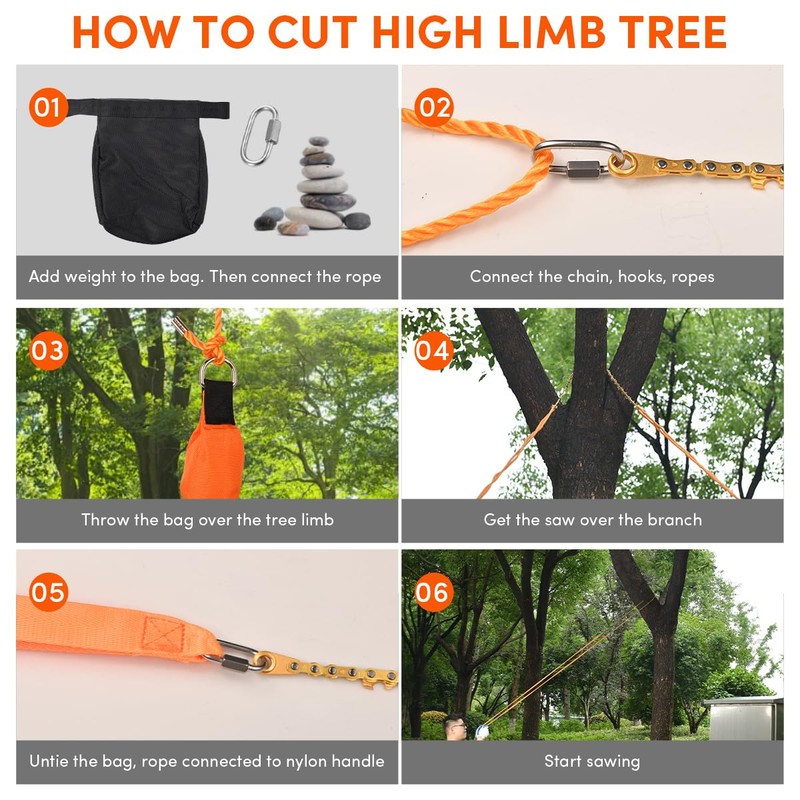55 Inch Rope Chain Saw with 70 Sharp Teeth &