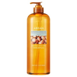 Nature Republic Argan Essential Deep Care Shampoo Large Capacity, 1L, 1 Piece / 네이처리퍼블릭 아르간 에센셜 딥 케어 샴푸 대용량, 1L, 1개