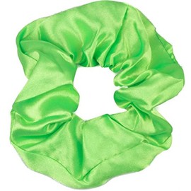Mytoptrendz® Satin Scrunchie Large Hair Tie Bobble Traceless Ponytail Holder Girls Women ( Neon Green)