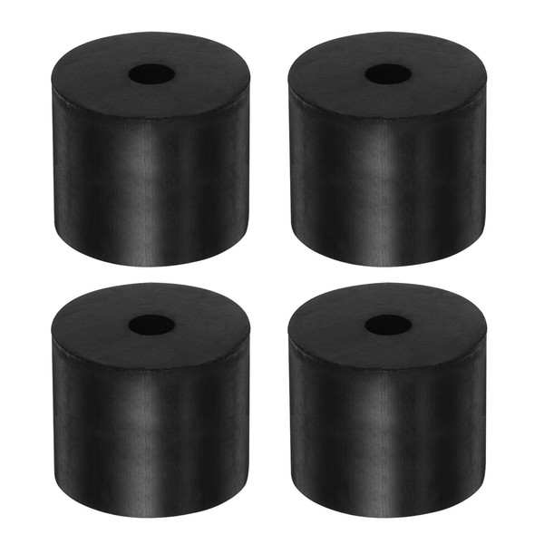 sourcing map 4pcs Rubber Spacer 0.8 Inch OD 0.4 Inch ID 0.8 Inch Thick Neoprene Round Anti Vibration Isolation Pads Isolator Rubber Washers Bushings for Home Cars Boat Accessories, Black